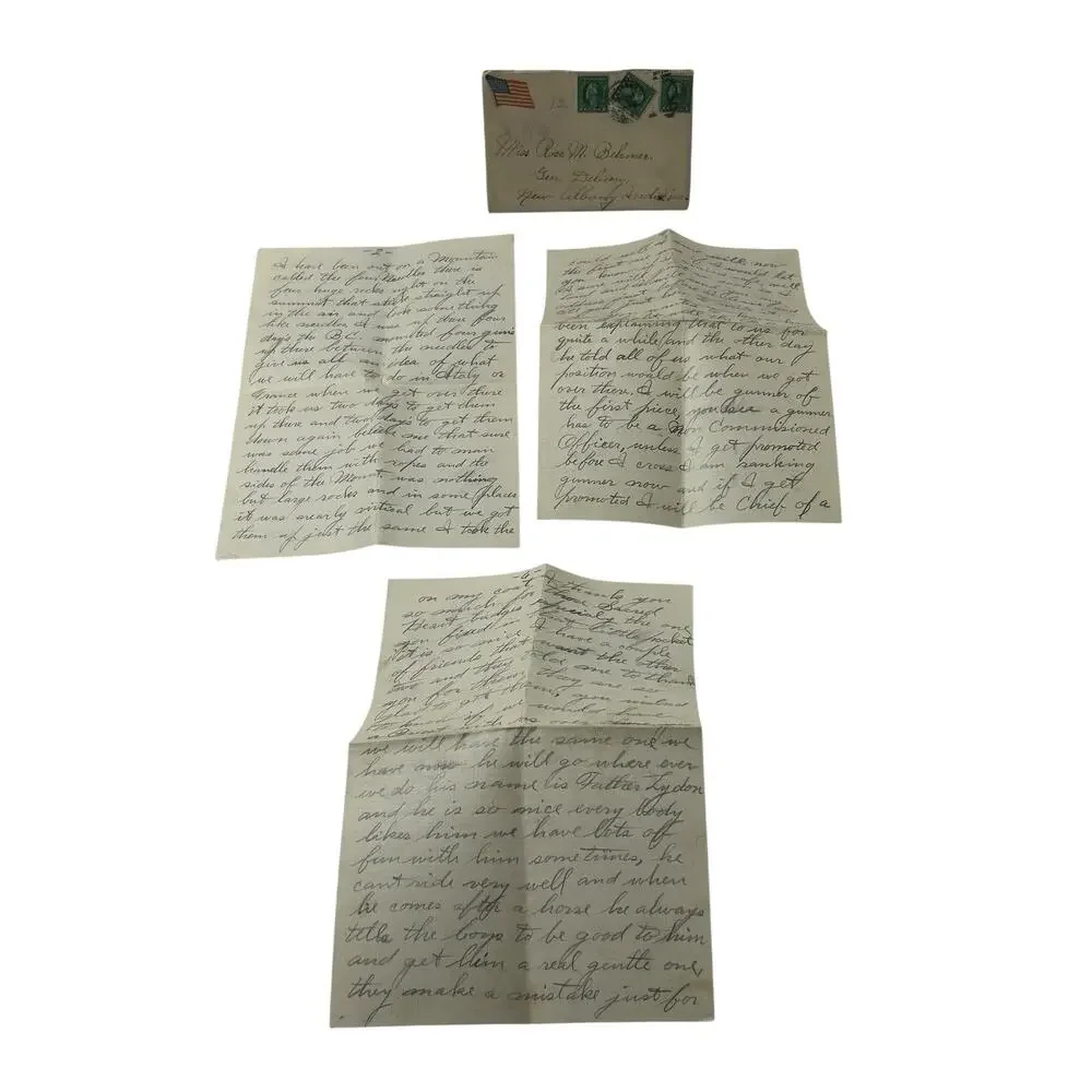 Antique 1910's Postal History WWI Original Military Soldier's Romantic Letter